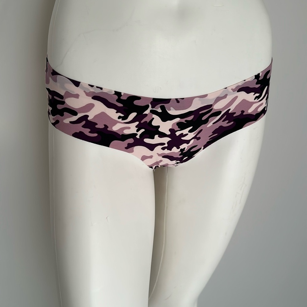 Charlotte Russe purple pink lavender camouflage front lace back panty
